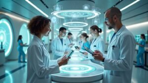 A_futuristic_hospital_with_sleek_silver_and_glass_arc_1