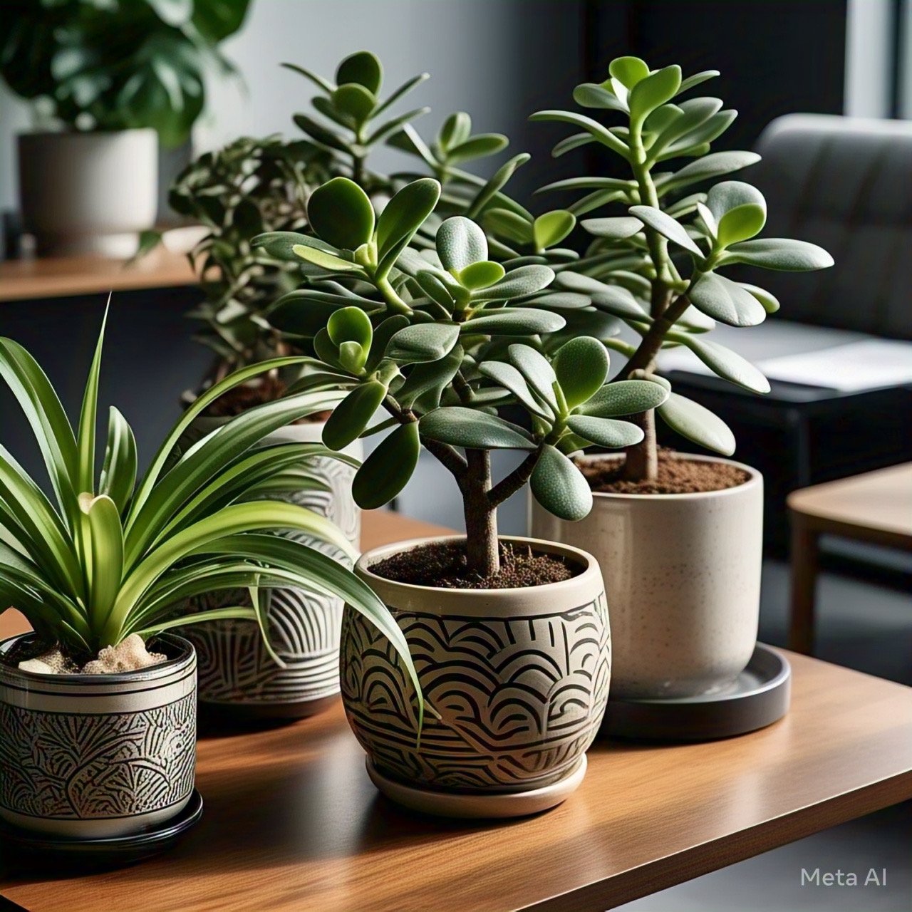 Stunning Indoor Plants for office and home with Ceramic Pots: Jade, Spider, and More and from Ugaoo