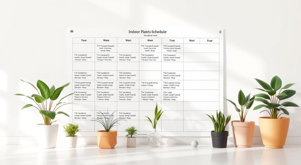 indoor plant care schedule